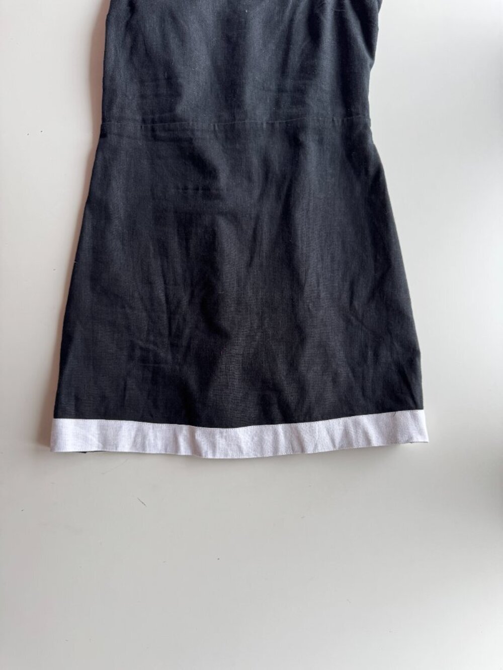 ABERCROMBIE & FITCH Black White Linen Cotton Blend Wide Strap Mini Dress, Size M - Picture 6 of 12